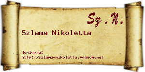 Szlama Nikoletta névjegykártya