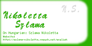 nikoletta szlama business card